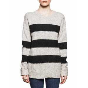 Line Women's Tamara Striped Long Sleeve Knit Sweater Grey/Black Size XS $260